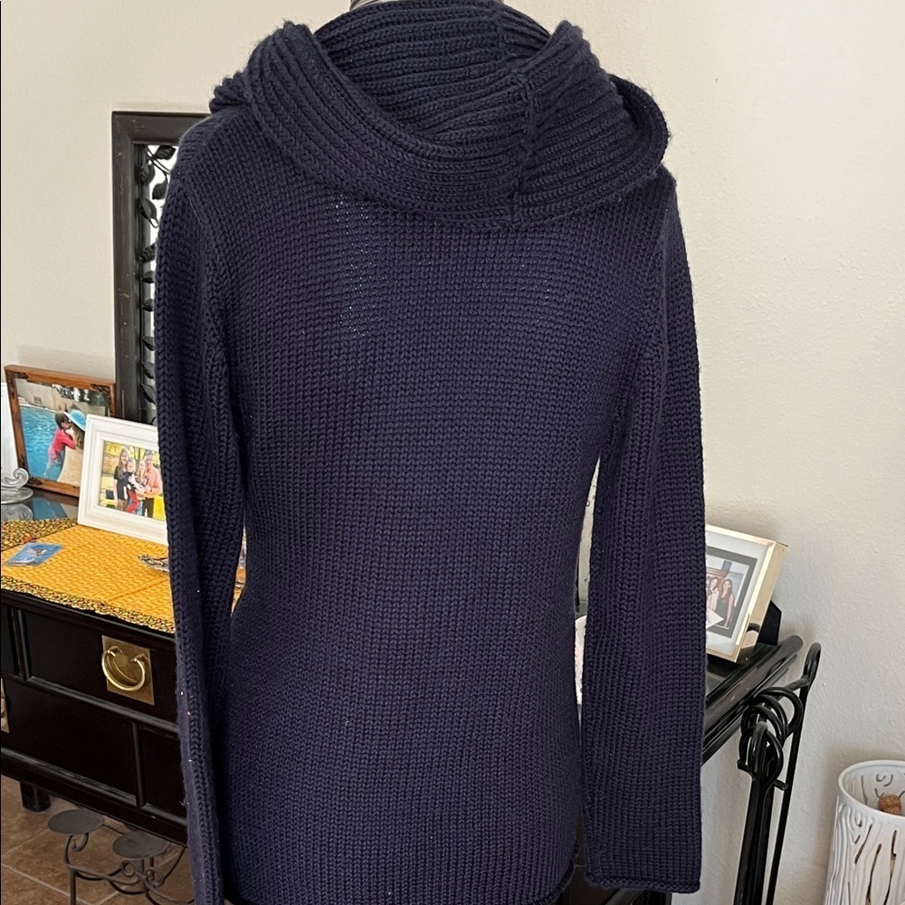 Soft Surroundings Navy  Cardigan with Belt Size S - Picture 3 of 6